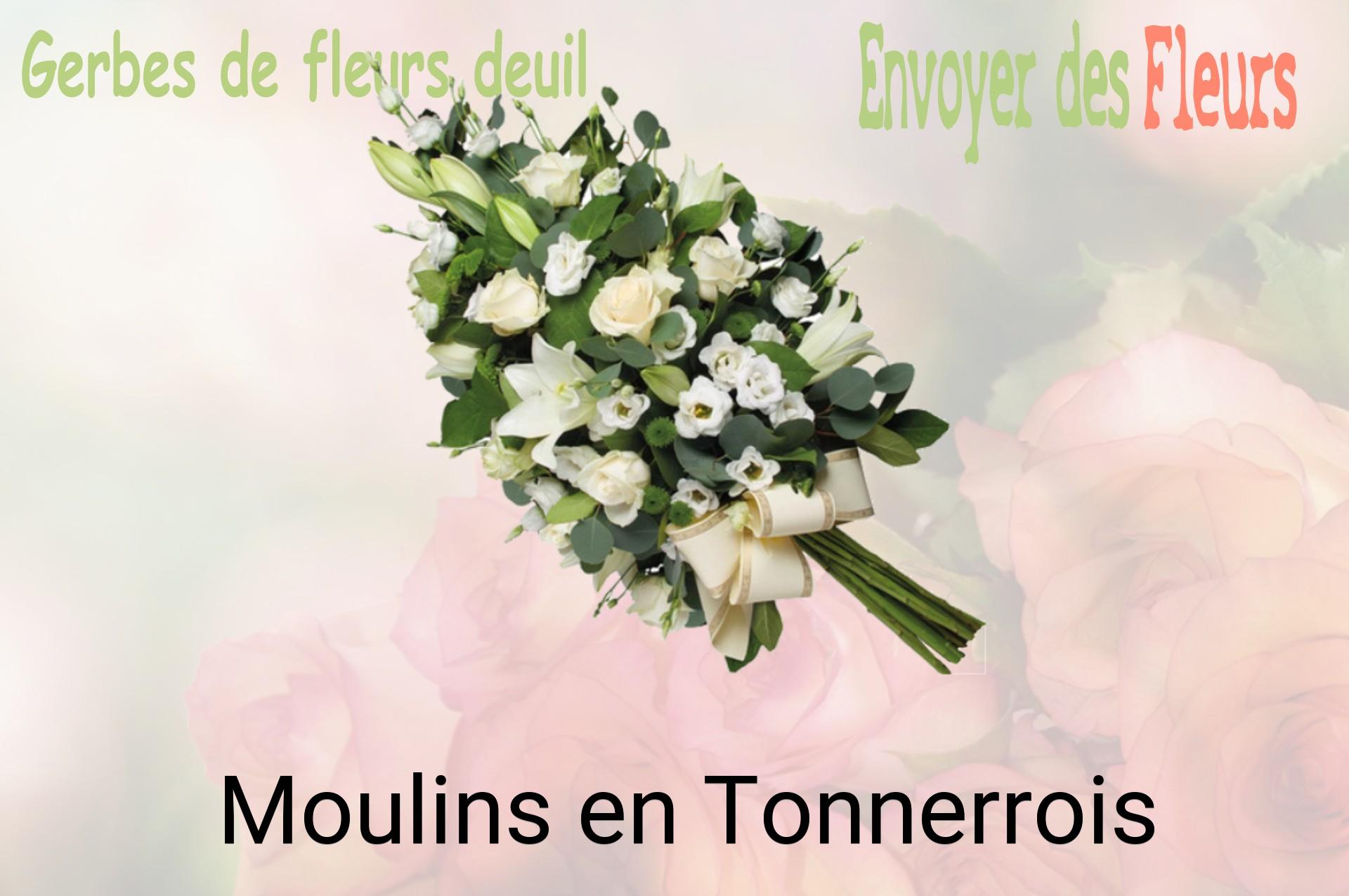 Gerbe de fleurs de deuil livrée à Moulins-en-Tonnerrois